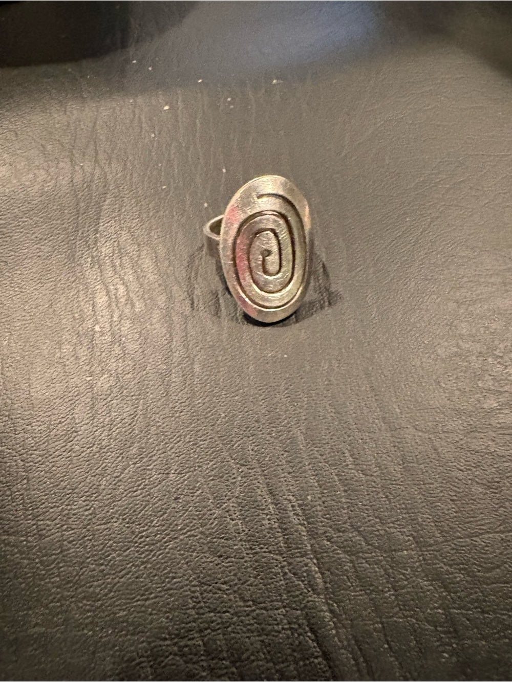 Silver Spiral Oval Statement Ring - Women Jewelry
